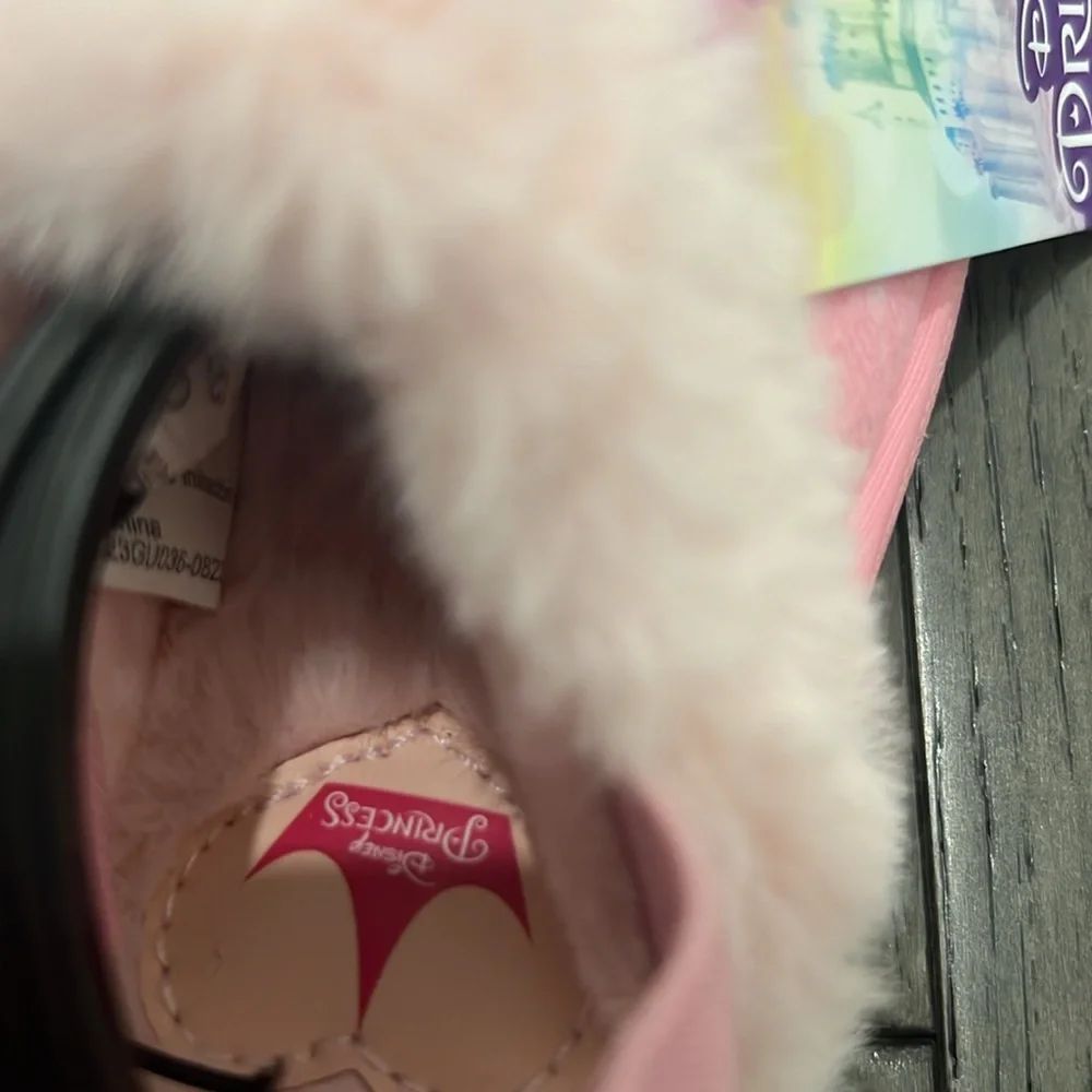 NWT Disney princess toddler sling back plush slippers - Picture 7 of 8